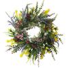 Spring Wildflowers Wreath for Front Door Dried Flower Artificial Wreath Hanging for Home Mall Wedding Decoration
