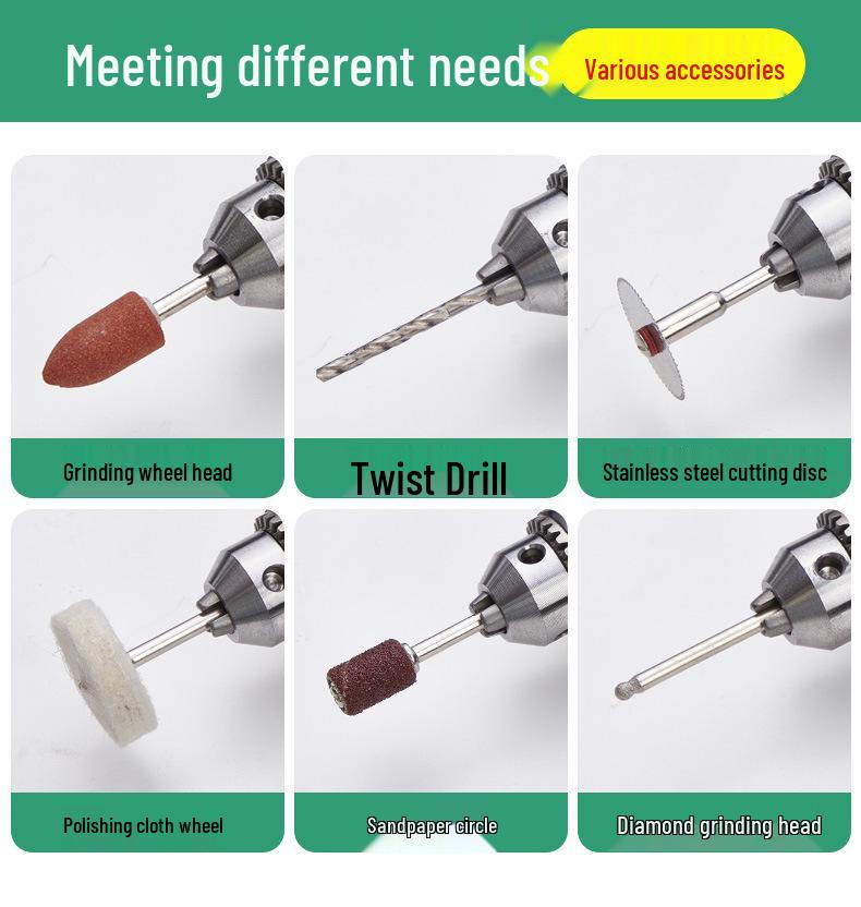 Compact Handheld Electric Grinder & Polisher for Jade Carving and Multifunctional Household Use