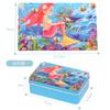 60pcs Jigsaw Cartoon Puzzle With Metal Box, Children's Early Education Animal Vehicle Puzzle, Parent-Child Interaction Game