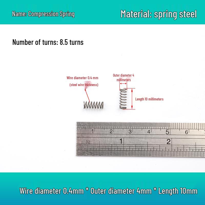 Small Mechanical Compression Spring: 0.4mm Wire, 2-8mm Outer Diameter