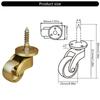 2Pcs Heavy Duty Brass Caster Wheels 360 Degree Swivel Silent Rolling Furniture Casters for Floor & Carpet Protection