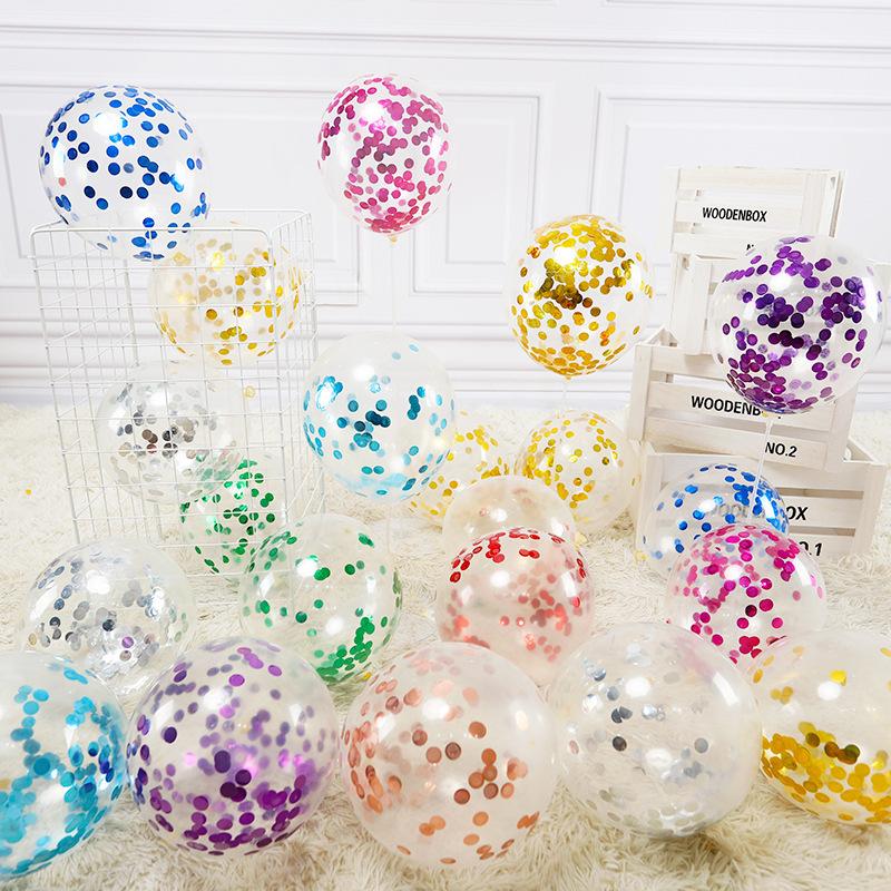 Sequin Balloons 12inch Latex Balloons Foil Confetti Balloons Wedding Room Decoration Balloons Arrangement Balloons