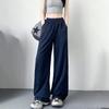 Women's Summer High-Waisted Loose Casual Floor-Length Cotton-Like Butt-Lifting Sun-Protective Pants Drapey Straight-Leg Quick-Drying Wide-Leg Trousers