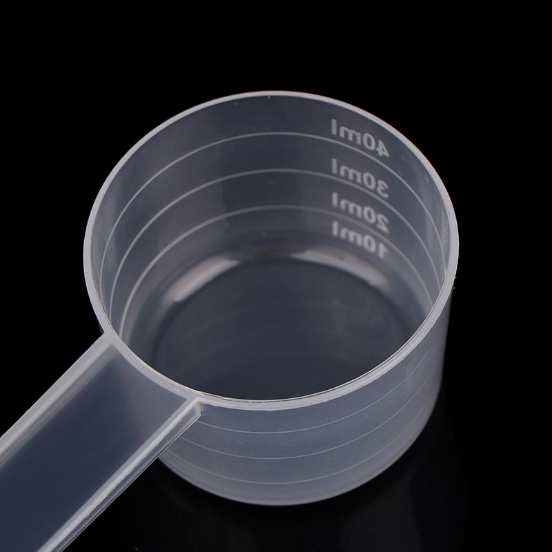 10Pcs 40Ml 20G Flat Bottom Graduated Measuring Spoon With Scale Transparent Plastic Kitchen Baking Measuring Spoon Tableware