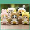 5pcs Creative Animal Headsets Sitting Cat Model Ornament Set For Collectors And Gift