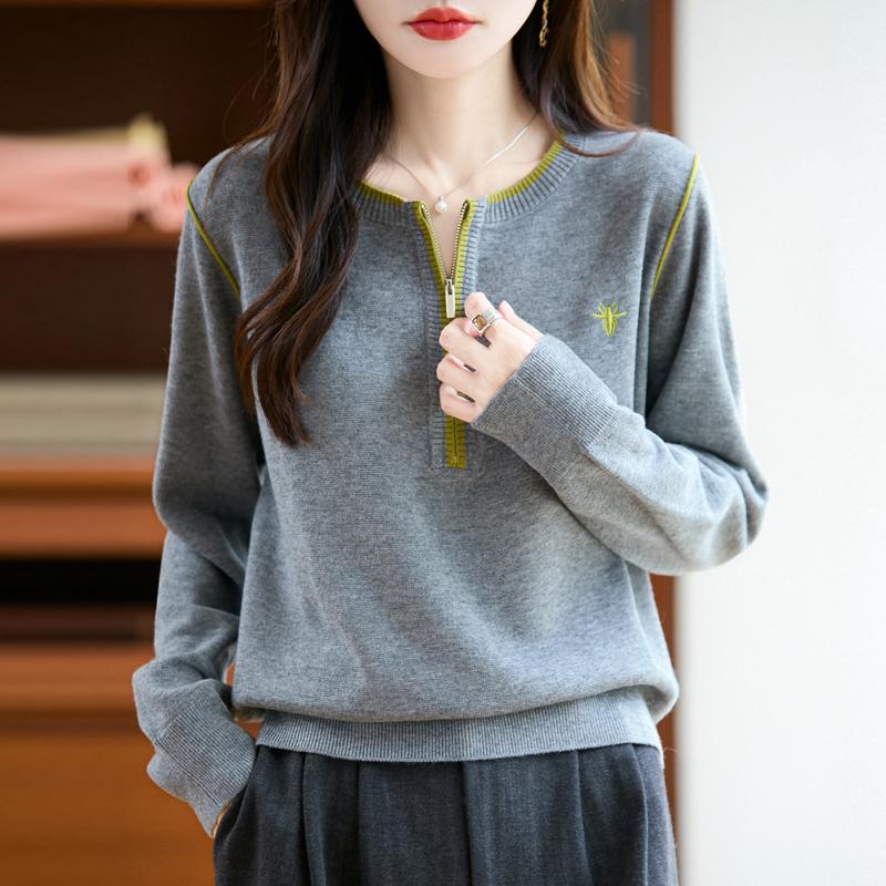 Women's Cashmere Sweater Qinghe Cashmere 30% Cashmere 70% Wool Autumn and Winter Pullover Warm and Fashionable