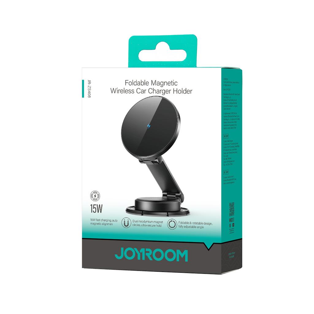 Magnetic car phone holder with inductive charger 15W black