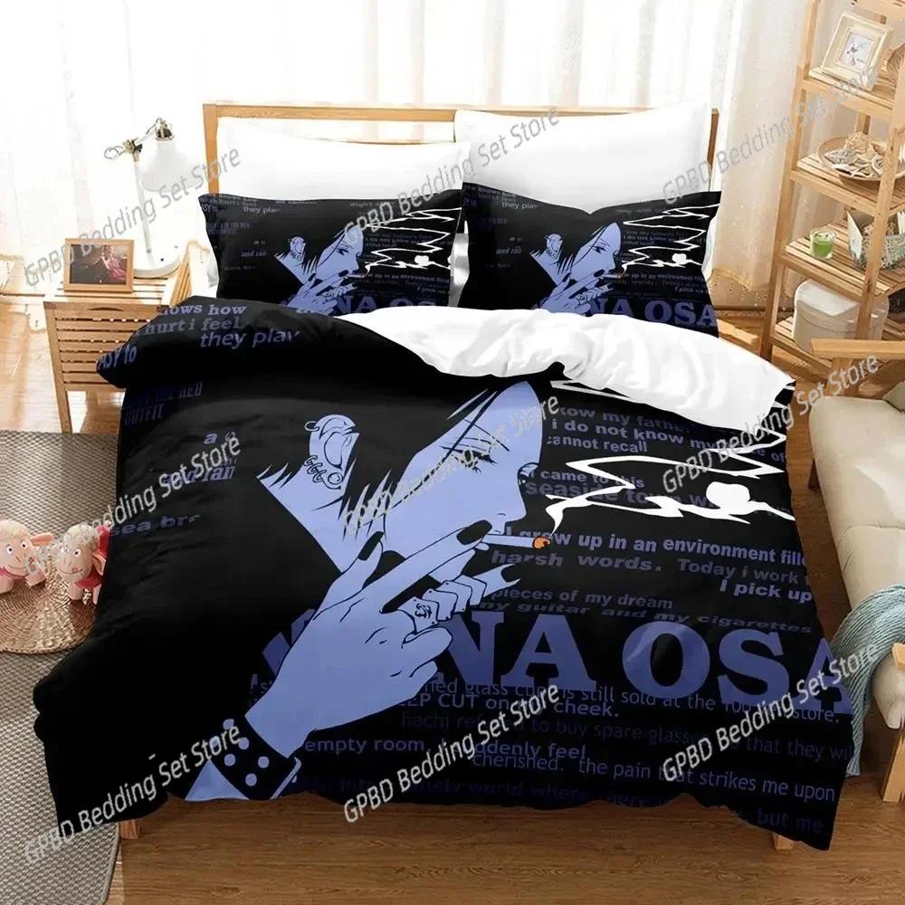 Anime Nana Black Stones Bedding Set For Bedroom Soft Modern Bedspreads Comefortable Kids Duvet Cover Quilt Cover And Pillowcase