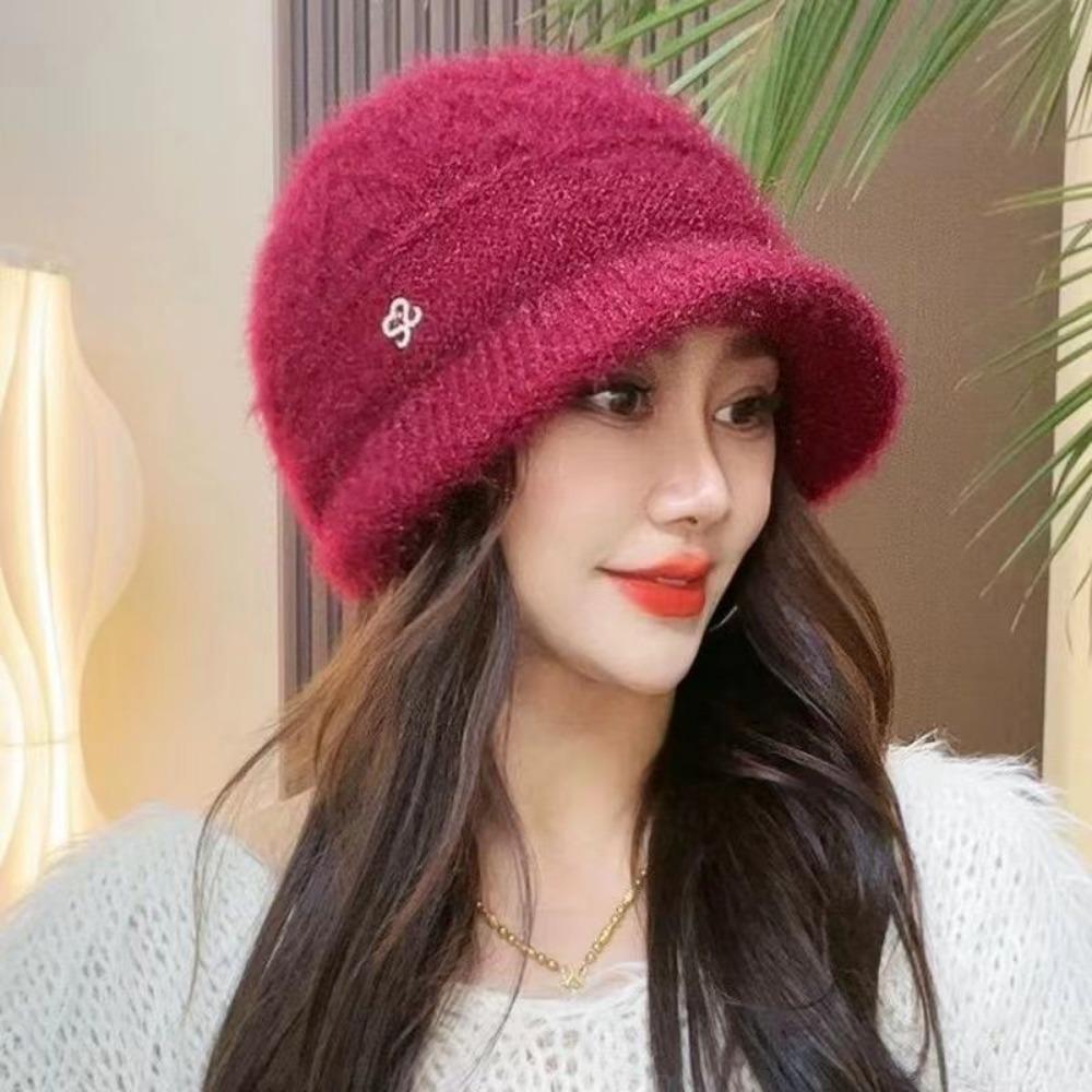 Women's New Winter Knitted Beanie with Squirrel Ear Flaps - Thickened Brim Stylish and Warm Women’s Hat