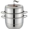 ZISIZ 32cm 304 Edelstahl Mehrstöckiger Dampfgarer und Kochtopf