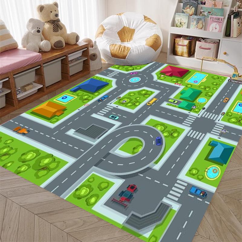 Tappetino da gioco per bambini Autostrada Città Simulazione Traffico Area Gioco Tappeto per Casa Soggiorno Camera da Letto Divano Bambini Tappetino Antiscivolo