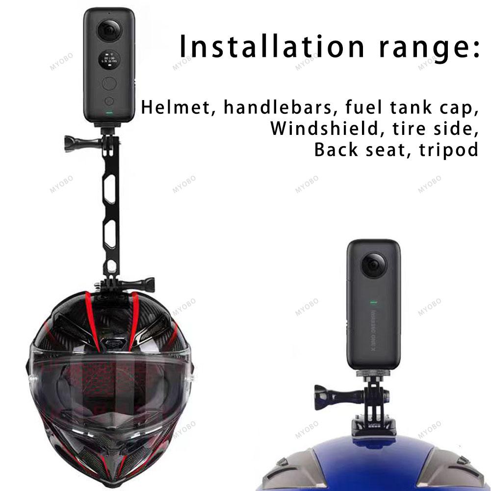 Motorcykel Actionkamera Fästesats för Gopro & Insta360 Tillbehör Hjälm Flexibel Självhäftande Hållare Styrklämma Fäste Stativ