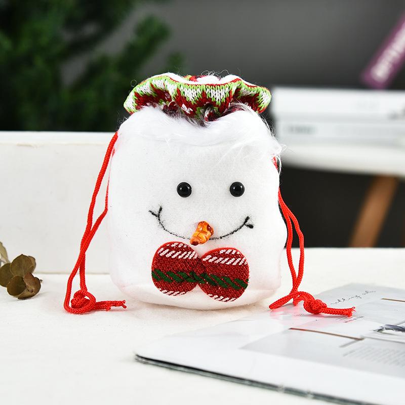 Creative Christmas Gift Bag 2020 Three-Dimensional Doll Candy Tote Bag, Classic Snowman Handmade Bundle Bag