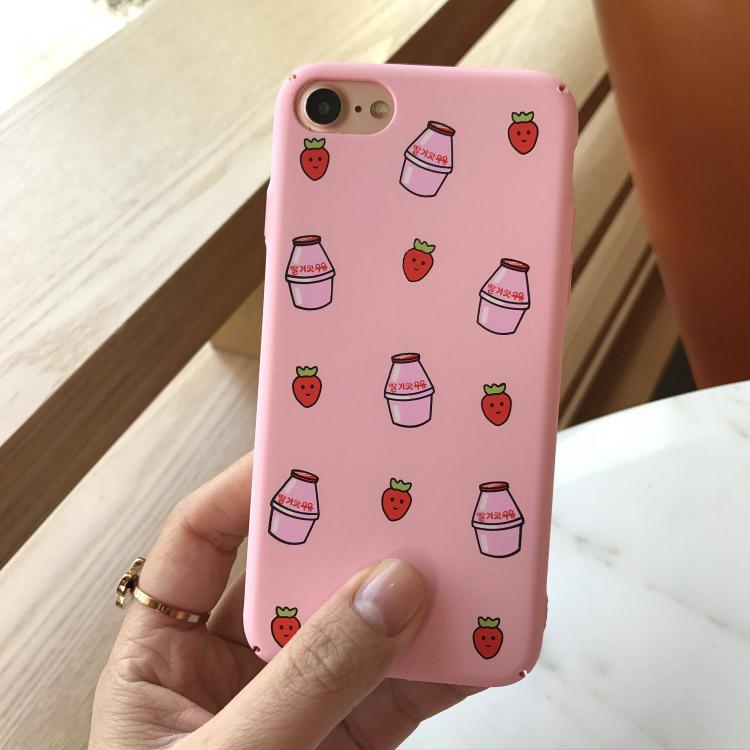 Cartoon Scrub Strawberry Banana Milk iPhone 6s 6Plus 6s Plus Plus  Phone Case