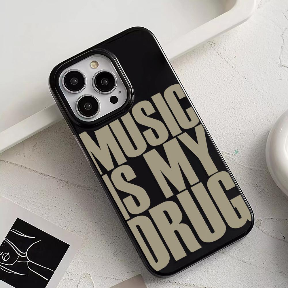 Love Music English Trendy Art Personalized Creative Phone Case For IPhone 16 15 14 13 12 11 Pro Max 7 8 Plus X XS XR Cover
