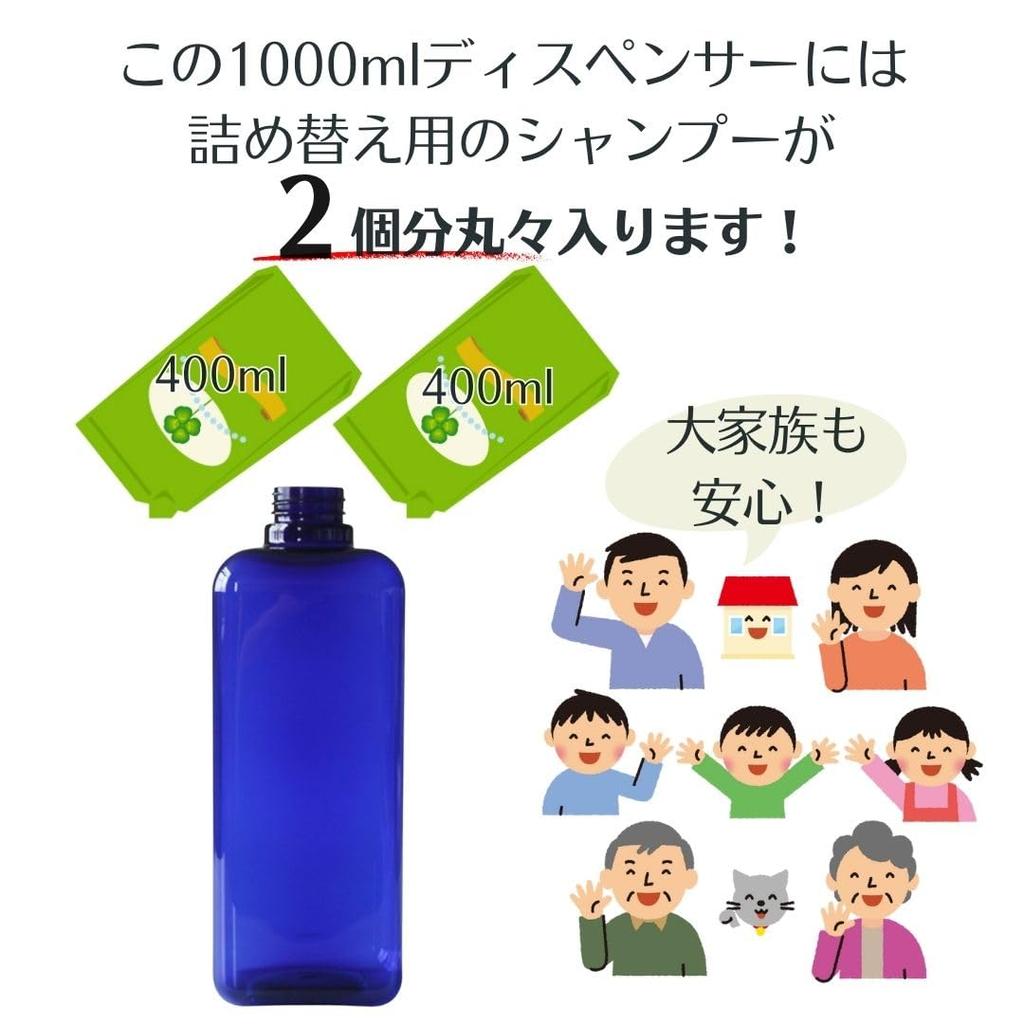 Copeflap Shampoo Dispenser, 1000ml, Large Capacity, Refillable Shampoo Bottle, with Spare Pump (Clear)