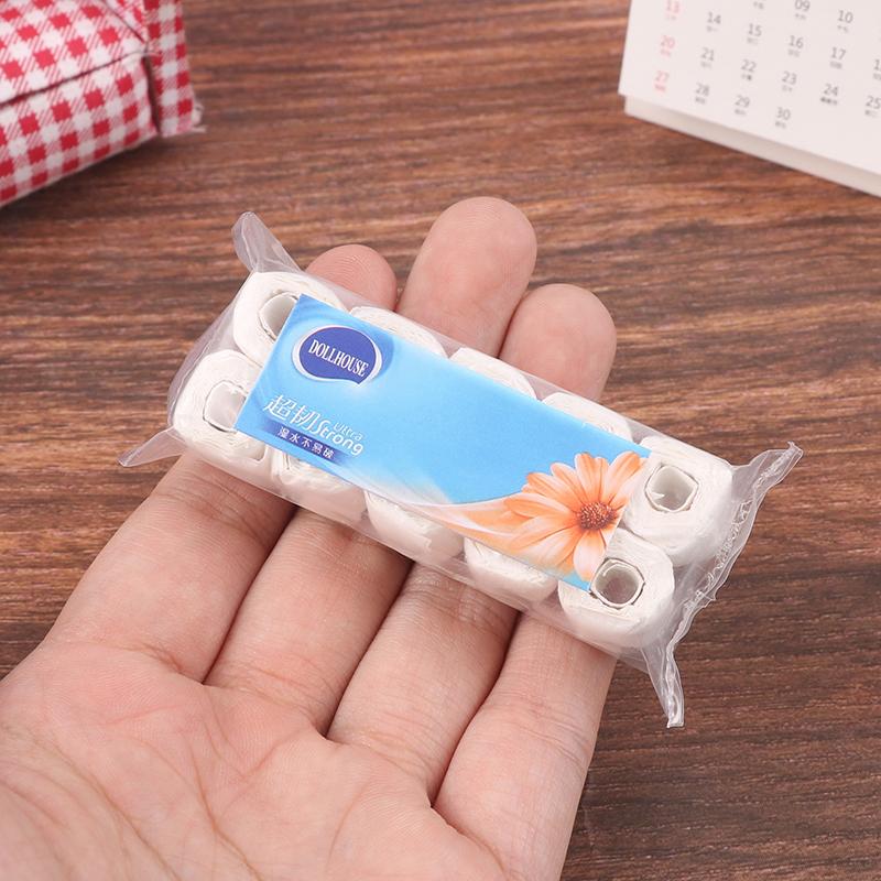1:12 Modelo de rolo de papel toalha em miniatura para casa de bonecas Rolo de tecido Decoração para casa Brinquedo