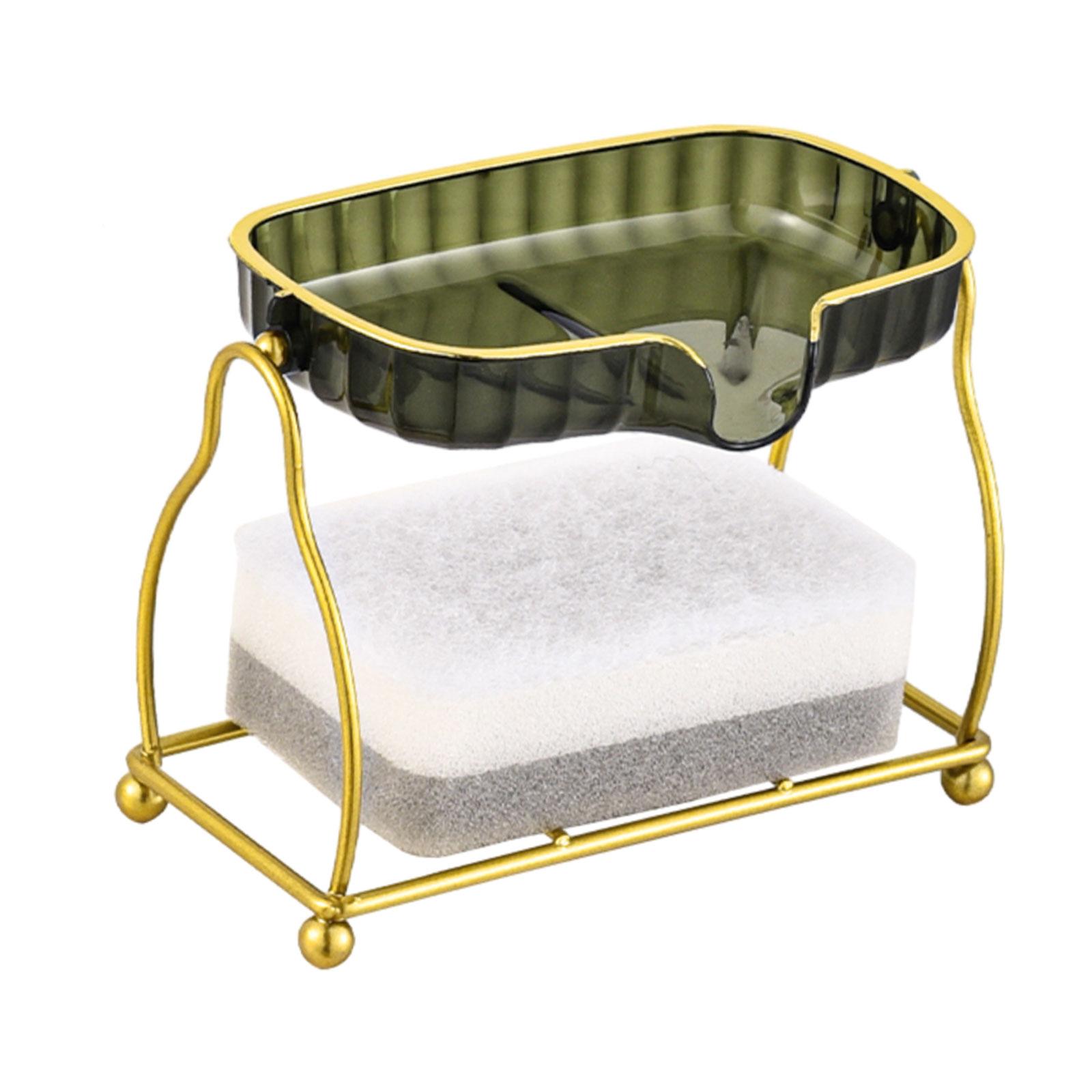 Soap Dish Soap Dish Holder Creative Multifunctional 2 Layer Self Draining Soap Holder for Toilet Bathroom Kitchen Accessory зелёный