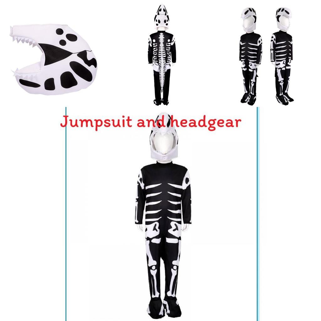 Halloween Skull Dinosaur Cosplay Costume For Kids With Polyester Fabric For Stage Performance