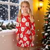 Girls' Christmas Festival 3D Printed Long Sleeve Dress - Fashionable Round Neck Style