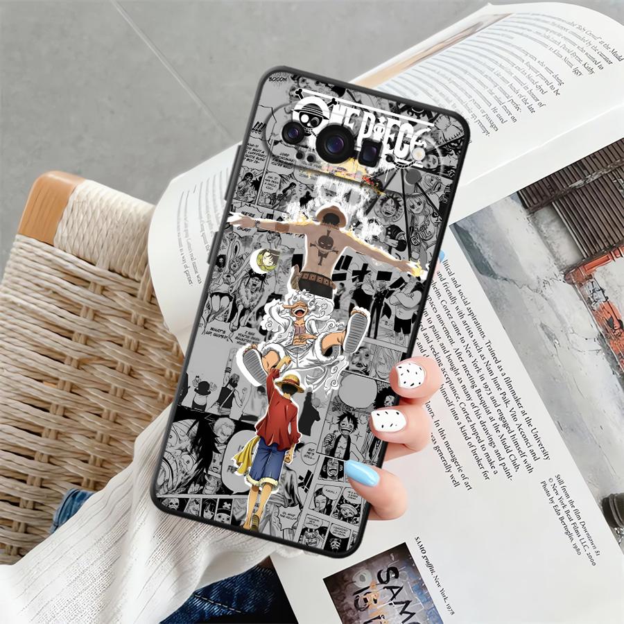 O-One Pieces Luffys Black Soft Shell Phone Case for Google Pixel 8a 7a 10 9 Pro XL 6a 6 7 8 Pro 9a