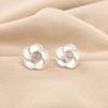 Round Natural Rose Quartz Sterling Silver Wife Gift Stud Unique Earrings Jewelry EE-157-33