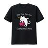 Cat Hug Dungeon With Knife Its Fine Im Everythings T Shirt Funny For Lovers Casual Stretched S