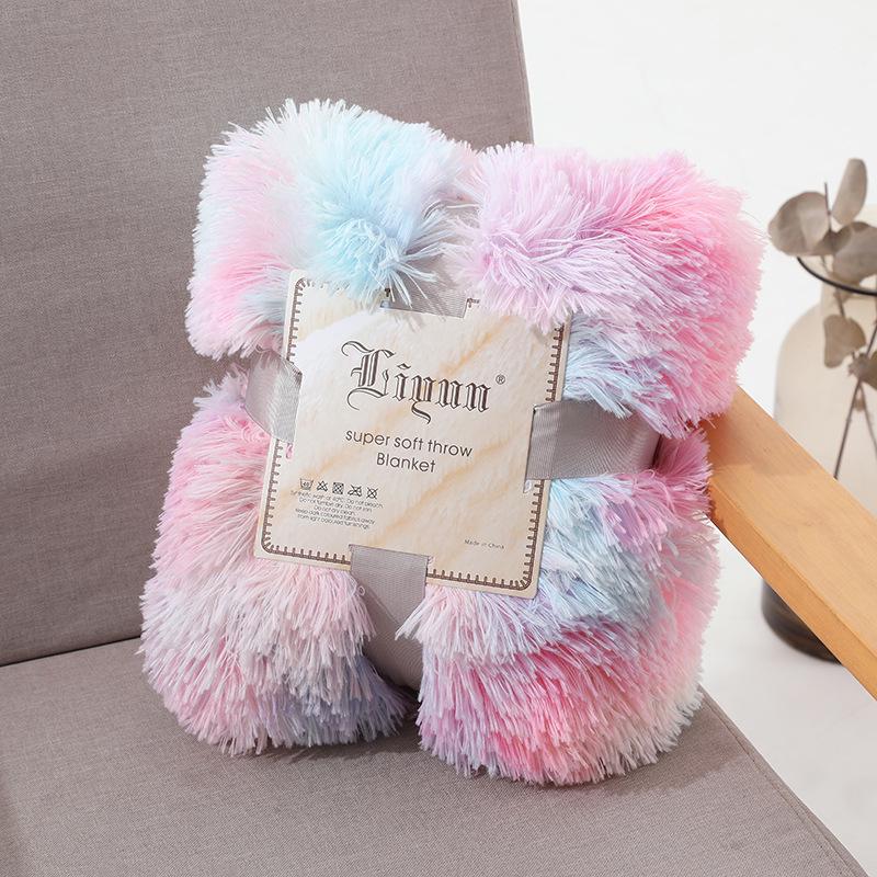 Soft Shaggy Long Fur Throw Blanket Thick Cozy Sofa Cover for Bed Living Room Nap Home Decor 200x230cm