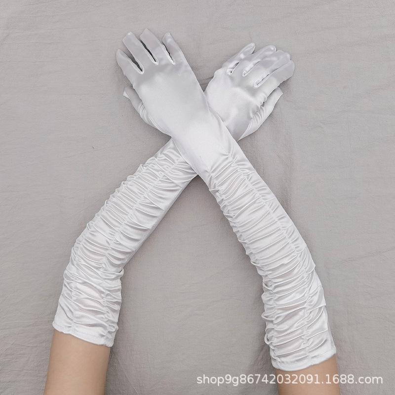 Satin Satin Gloves Long Ladies Halloween Gloves Sexy Dinner Gloves Wedding Gloves Matte Satin Gloves