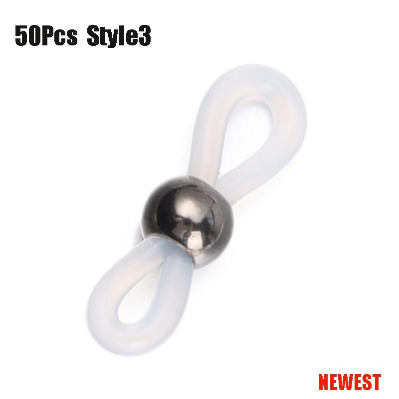 50 PCs Adjustable Anti-Slip Eyeglass Chain Ends Retainer Rubber Glasses Ring Strap Spectacle End Connectors Eyewear Accessories