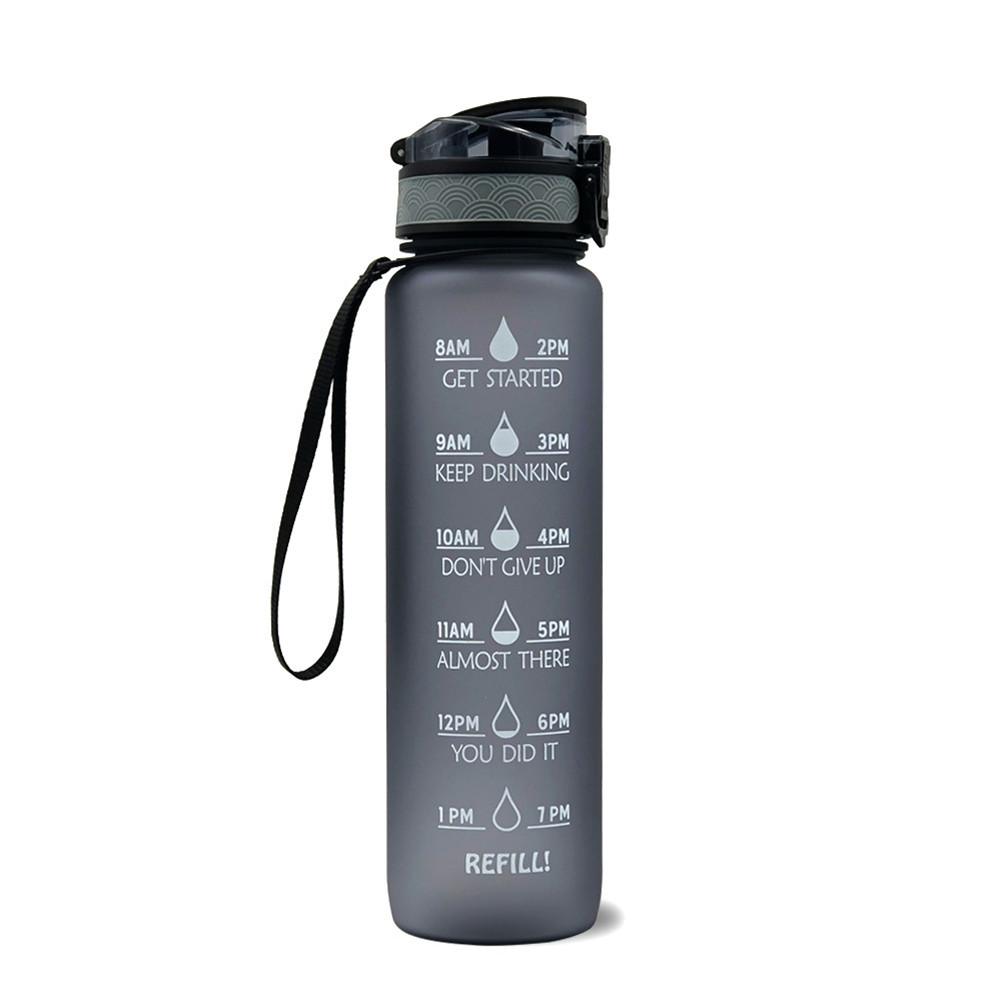 Sport Water Bottle with Time Marker Leakproof Bottle Frosted Water Bottle Space Cup