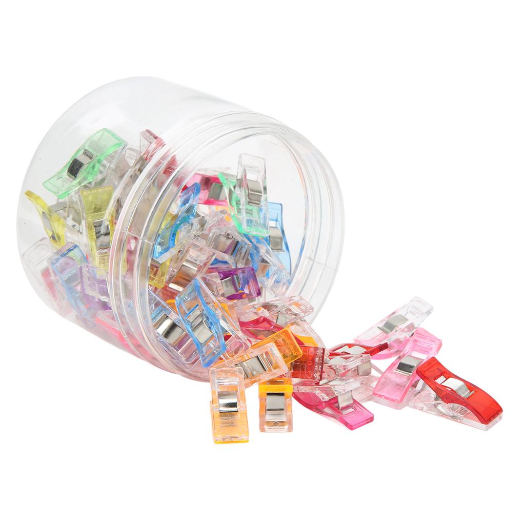 50pcs Quilting Clips Axe Shape Mix Colors Plastic Sewing Clips Transparency Bright Colour Fabric