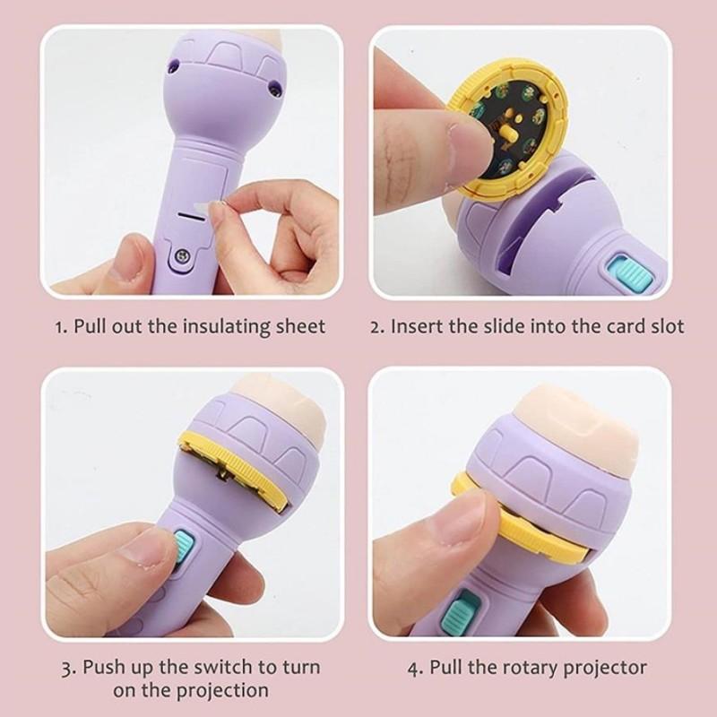 Braided Beads 24/56 imagens Projection Toy Flashlight Toys Colour Early education Souptoys Cartoon Children's gift spacer beads