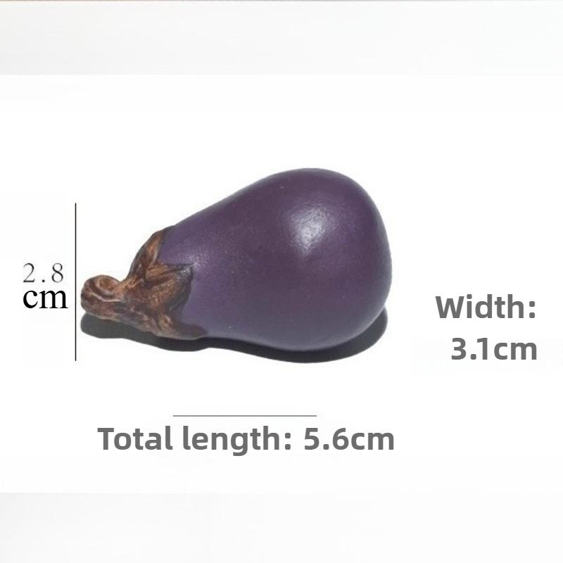 Purple sand eggplant tea pet handmade bionic plant vegetable melon fruit purple gas Donglai tea set ornament sculpture