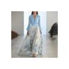 Euro Female Long Sleeve V Neck Spliced Print Chiffon Maxi Dress For Casual Streetwear