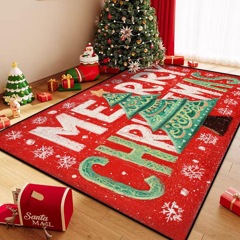 Christmas Collection Red Children's Room Decoration Carpet Non-slip Big Size Carpet Living Room Soft Easy Clean Sofa Table Mat