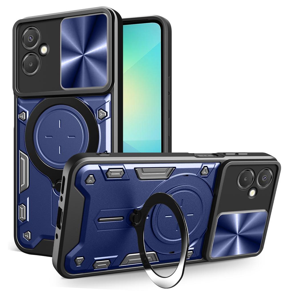 For Samsung Galaxy A06 5G Case TPU + PC Phone Cover with Kickstand , Slide Lens Window