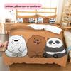 We Bare Bears Muster Bettwäsche Bettdecke Set Heimdekoration Geschenk (1 Bettbezug + 2 Kissenbezüge (ohne Füllung))