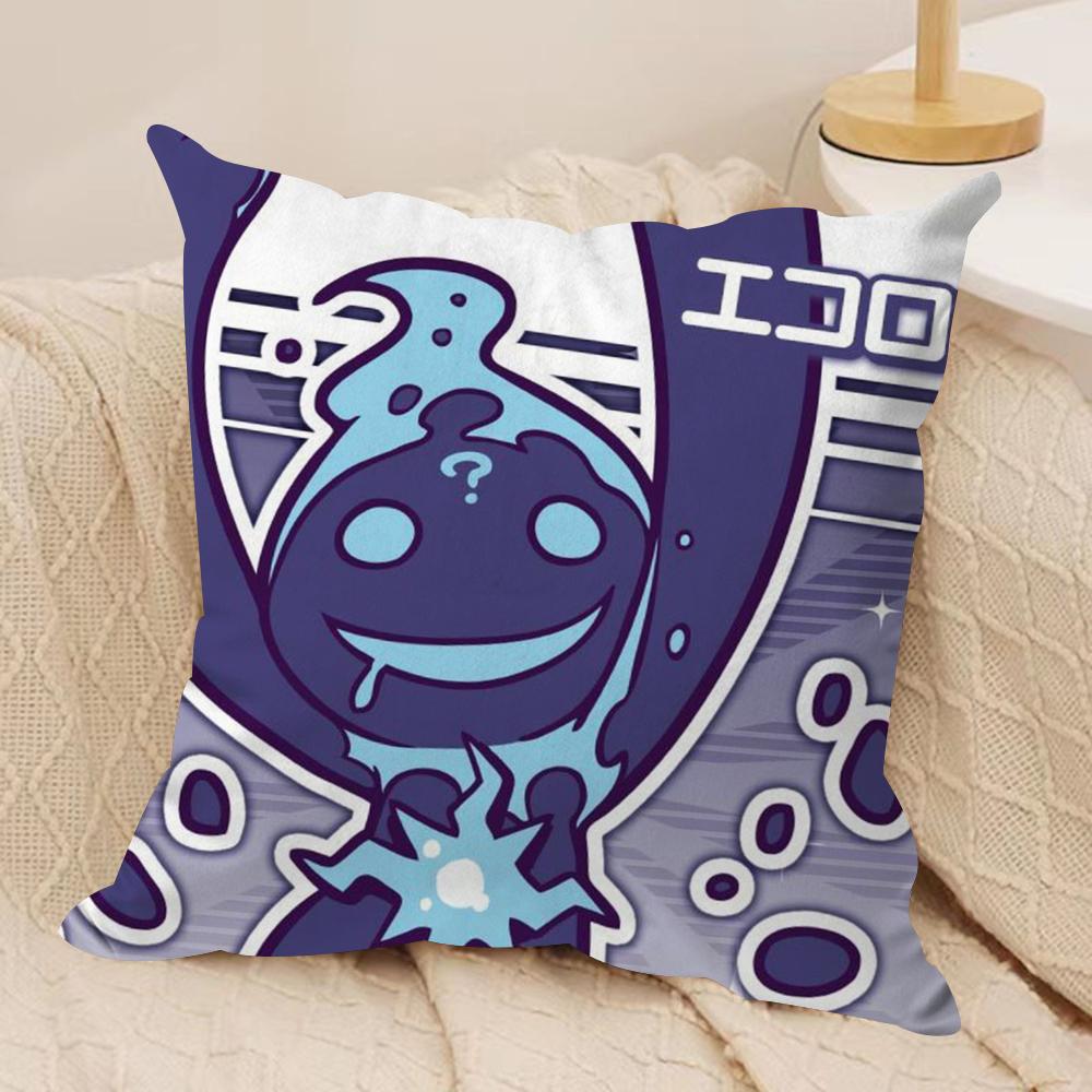 P-Puyo P-Pop Fever Cushion Cover Soft Plush Fabric Double-Sided Printed Sofa Cushion Cover for All Seasons Home Decor Gift