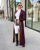 LD2271 Women's Autumn/Winter Long Leather Lapel Cardigan - Buttoned, Warm, Trendy Streetwear Jacket