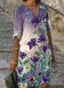 JPNTKY Fashion Summer Spring 1/2 Sleeves V-Neck Casual Dresses