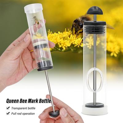 1Pc Queen Bee Mark Cage Marker Bottle Portable Bee Queen Catcher with Plunge Rearing Queen Bee Beekeeping Supplies