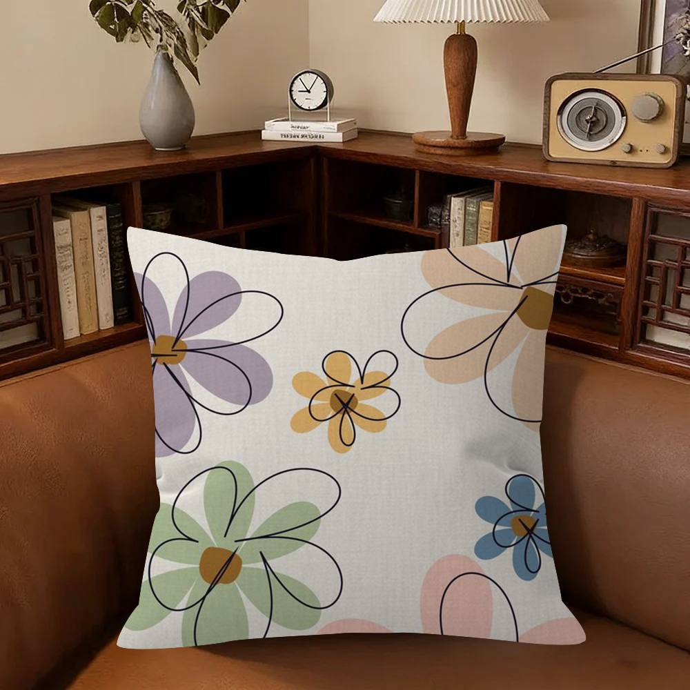 Beauty Freshfloral Pillow Gift Home Office Decoration Bedroom Sofa Car Cushion Cover Case 45X45