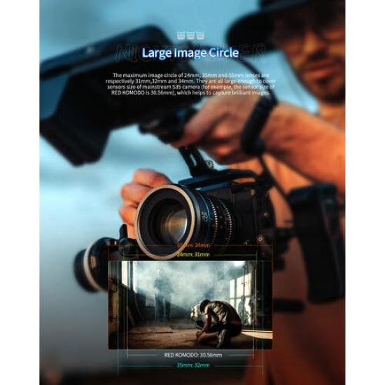 SIRUI Night Walker 55mm camera manual focus cine lens lens, (L mount, black)