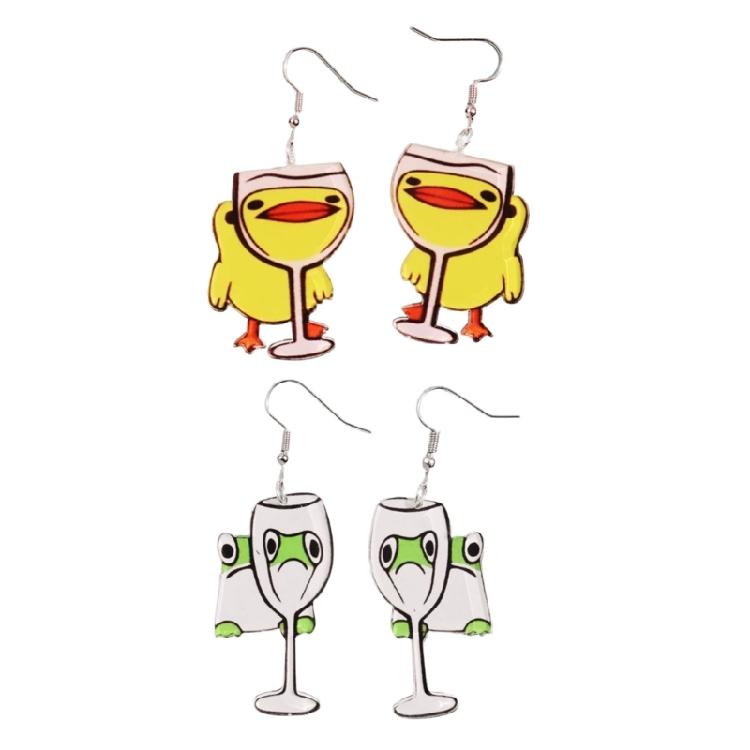Unique Duck Dangle Earrings Fashionable Alloy Jewelry Duck Ear Pendants Perfect for Birthday and Theme Parties