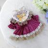 PETCIRCLE Pet Circle Dog Clothing Cat Clothing Bow Lace Edge Velvet Dress Dress