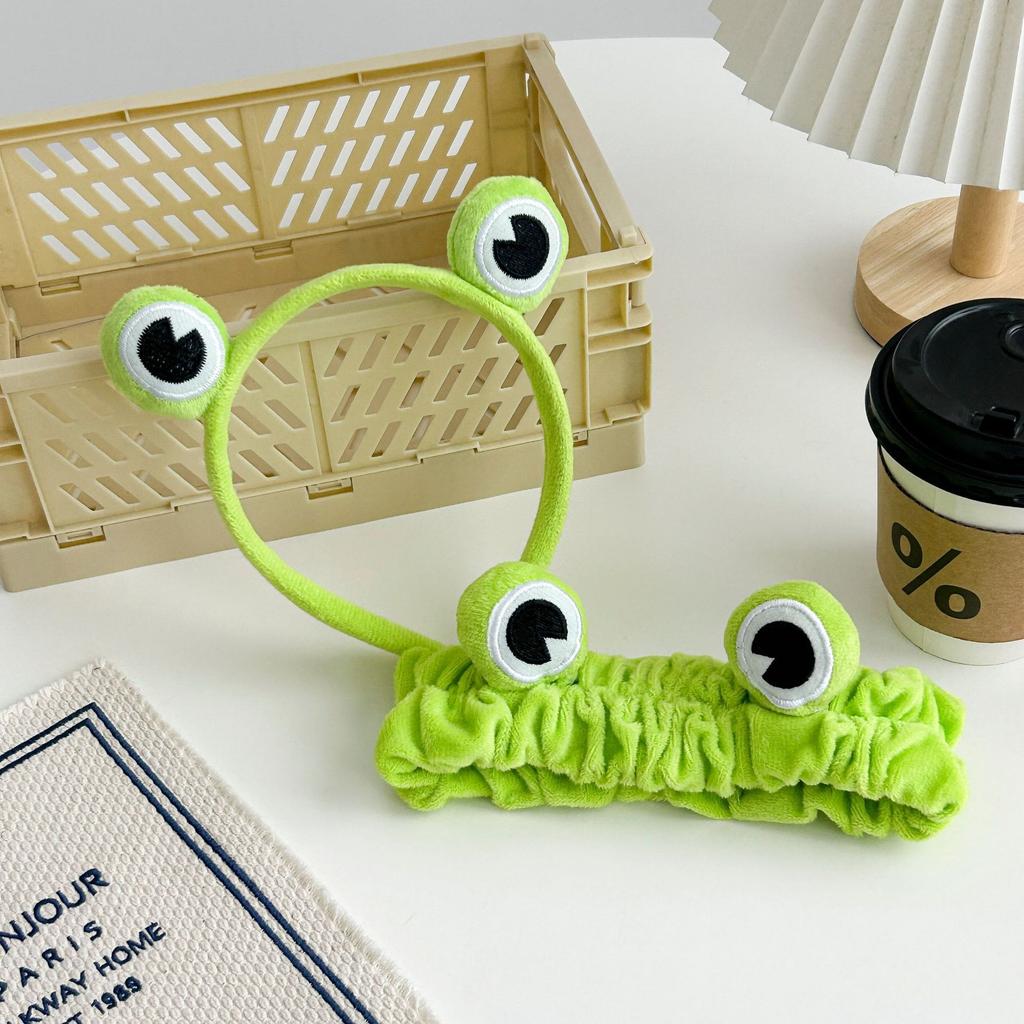New Cute Plush Frog Hairband Face Wash Makeup Wide-Brimmed Headband Hairpin Headdress Creativity Girls Toys Gifts Headband
