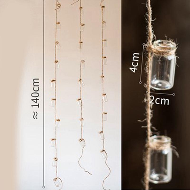 Wind Chimes Style Decor Glass Vase Strings Hanging Vase With Bottle Jelly Glass Bottle String Decoration Pendant