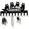 Cat Key Holder Wall Mount Metal Hook Stylish Key Organizer Decor