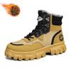 Chaussures en coton pour hommes hiver velours épaissi nouvelles chaussures montantes chaudes chaussures à la mode polyvalentes décontractées chaussures de travail